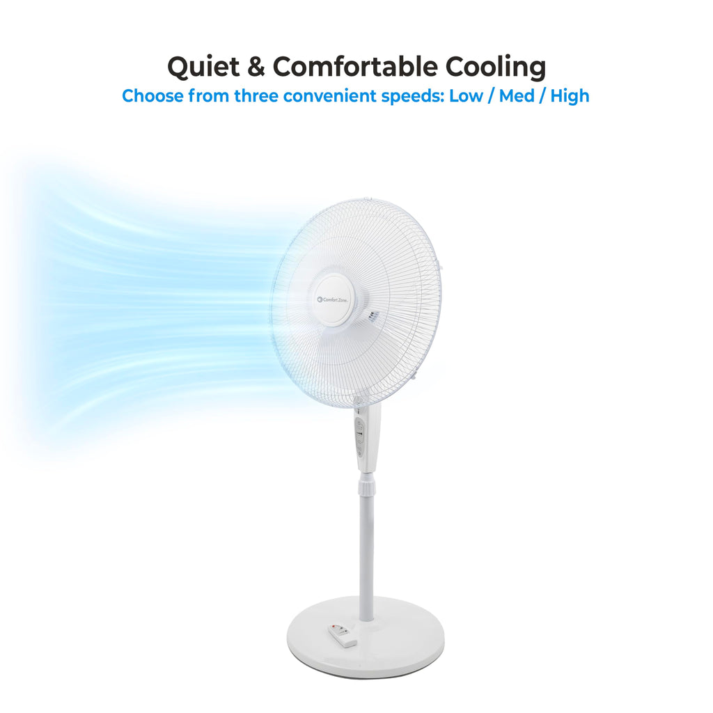 18-Inch Oscillating Pedestal Fan with Remote Control F366