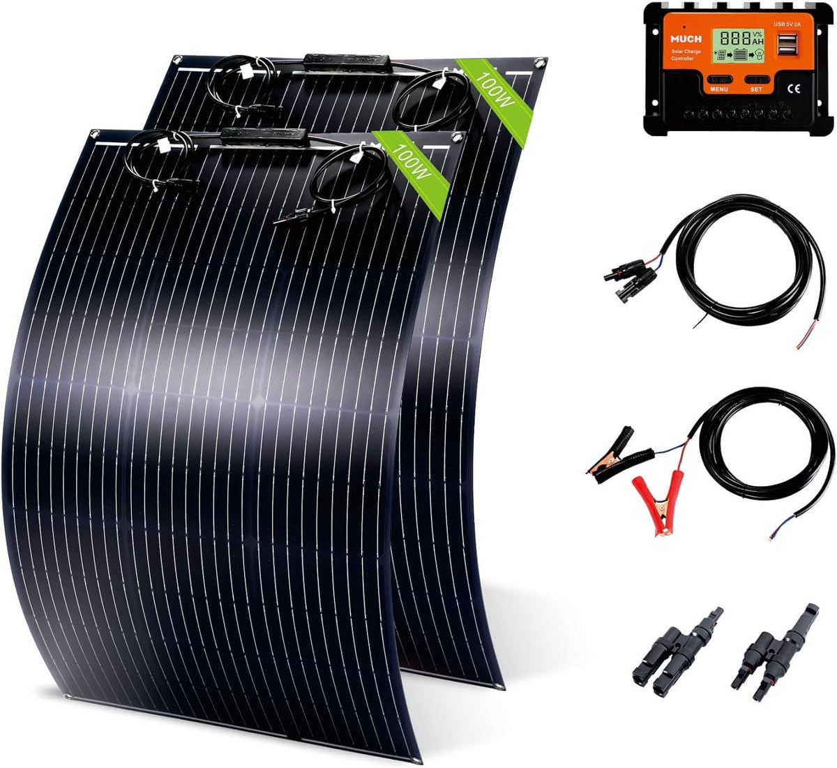 200W Flexible Solar Panel Kit 12V Mono 30A PWM Controller F326