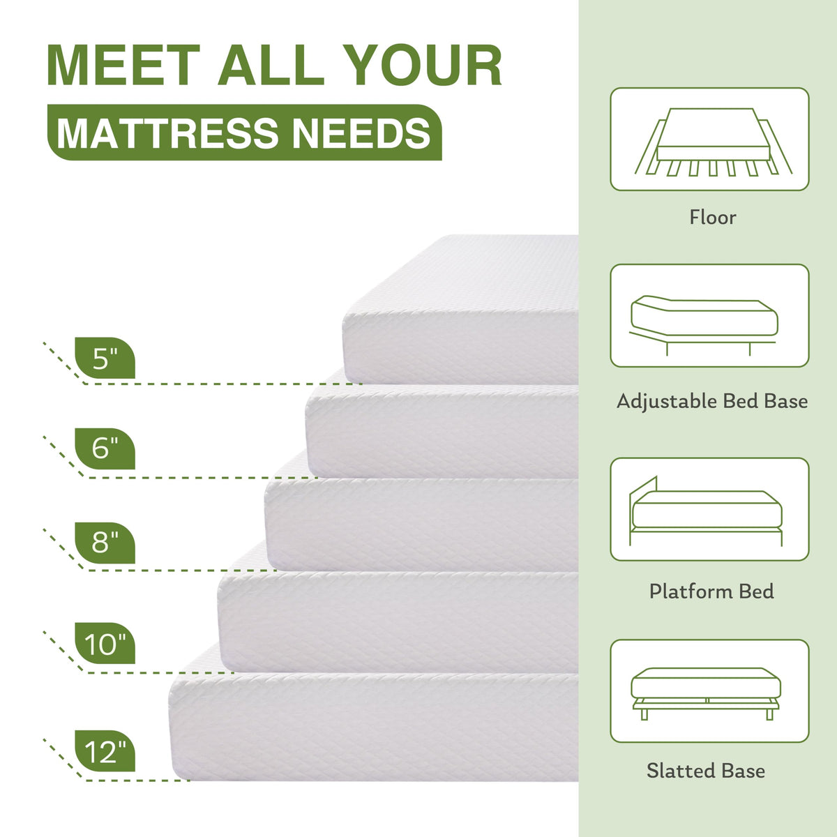 Full Size 8 Inch Medium Firm Memory Foam Mattress H97284