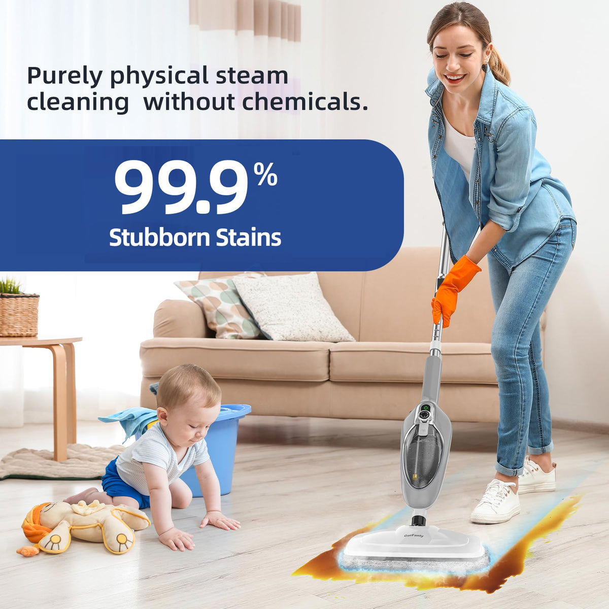 10-in-1 Handheld Steam Mop with 11 Accessories T145842
