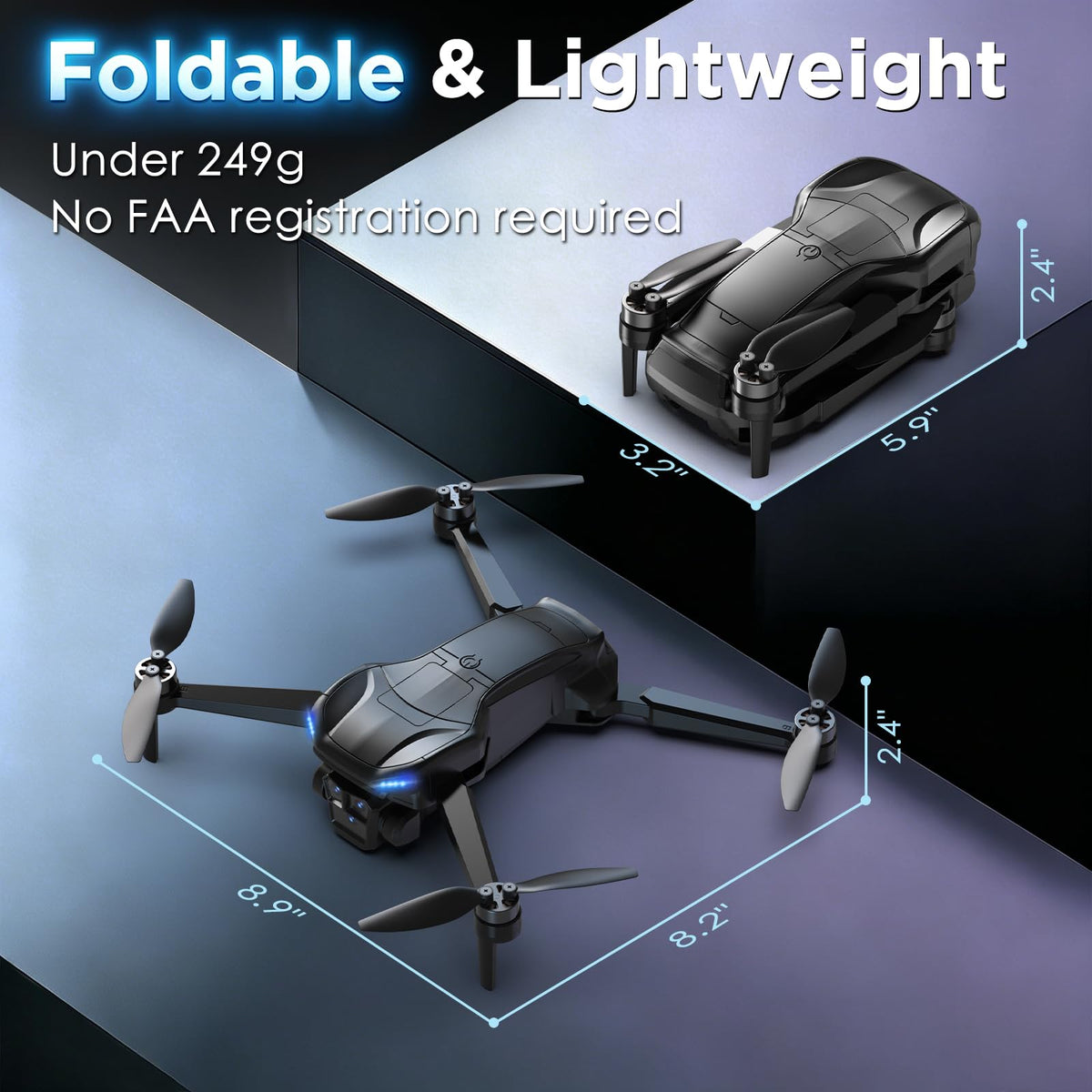 4K Camera GPS Foldable Drone with 4.5” HD Screen Controller R400058