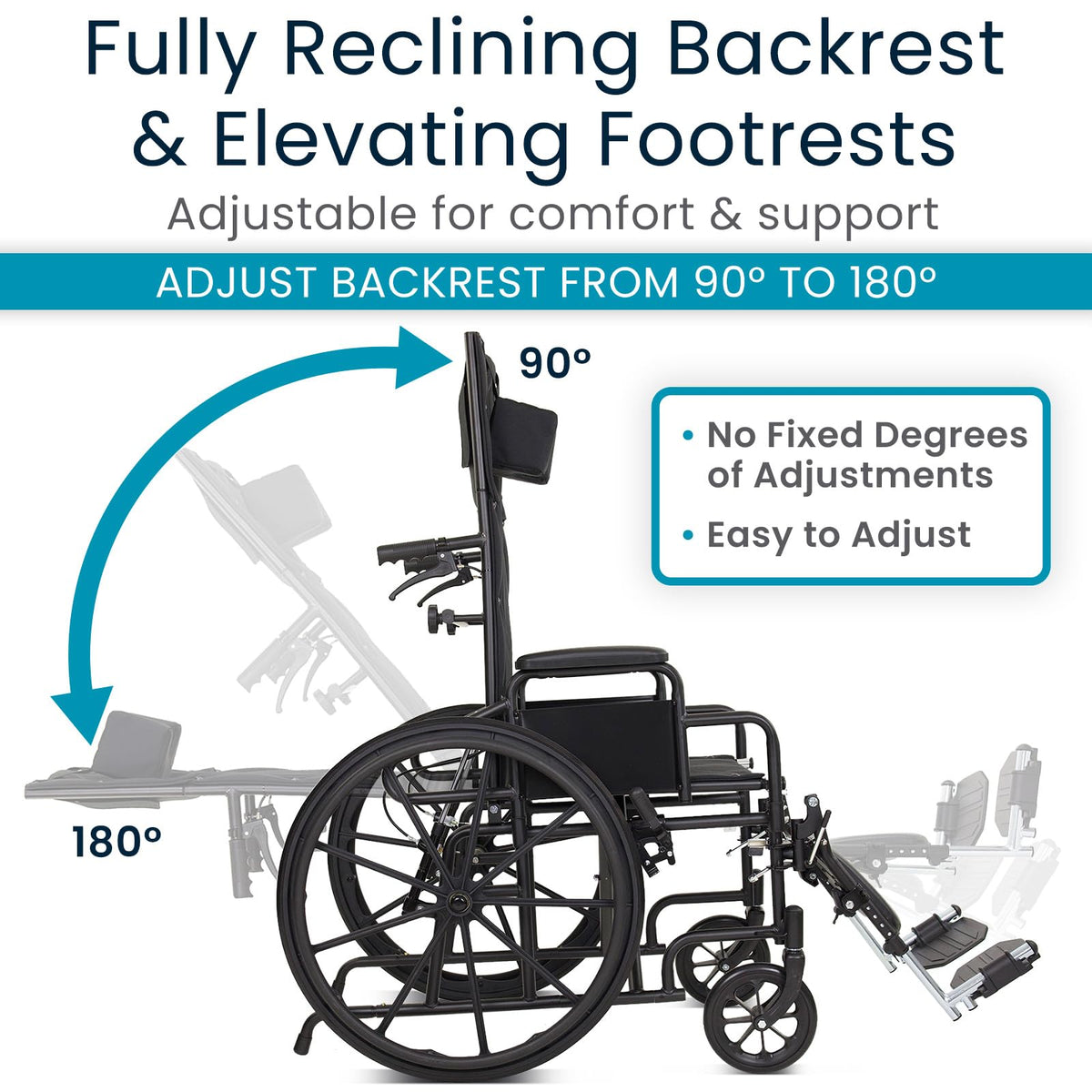 Reclining Wheelchair with Elevating Leg Rests N3427