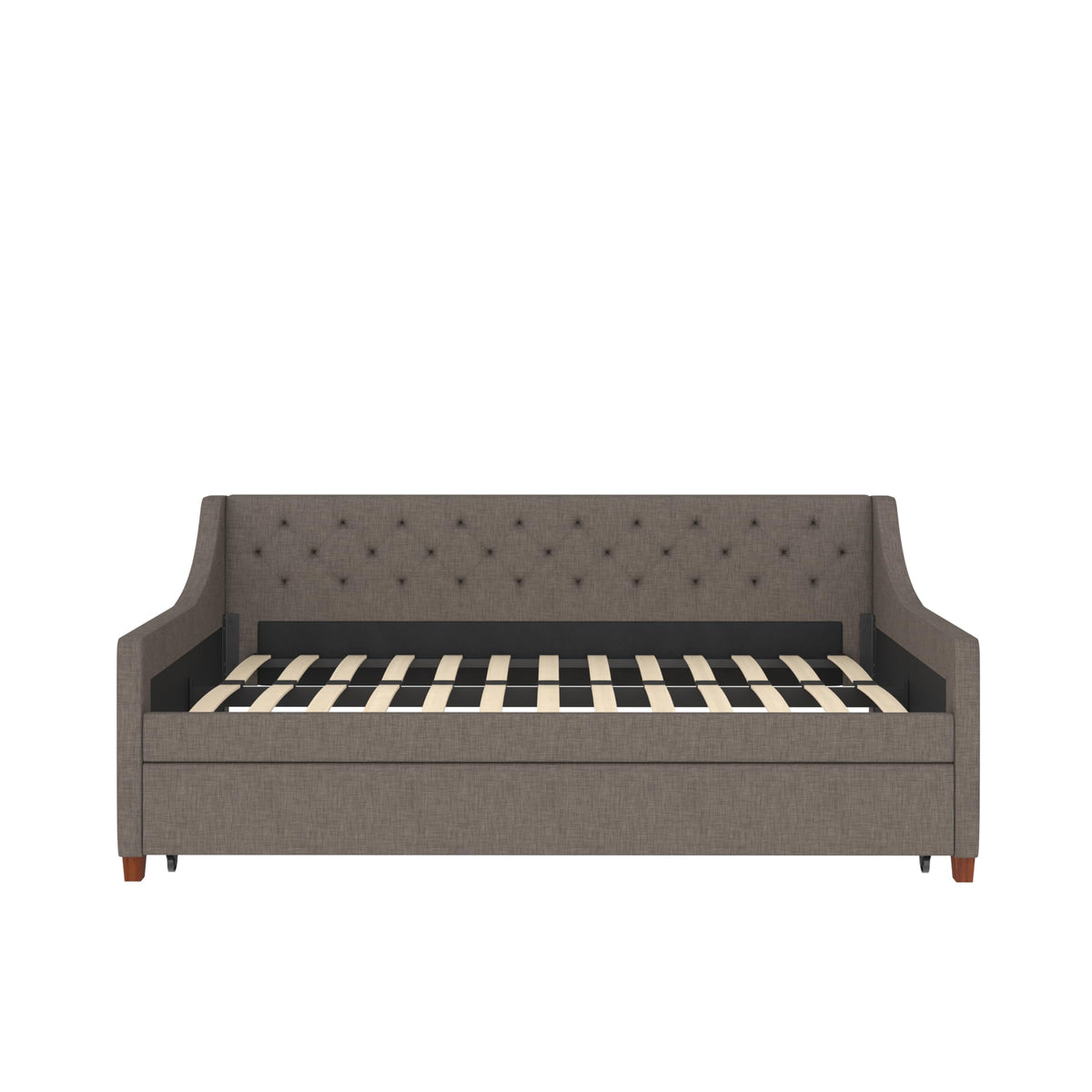 Grey Linen Twin over Twin Upholstered Daybed and Trundle Y832