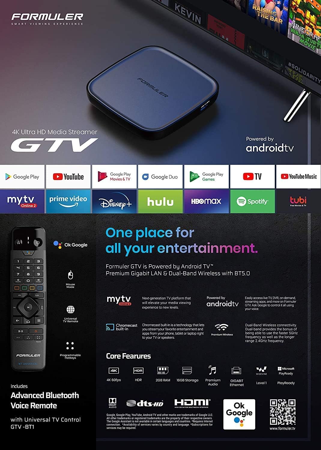4K Media Streaming Box with Voice Remote E12726