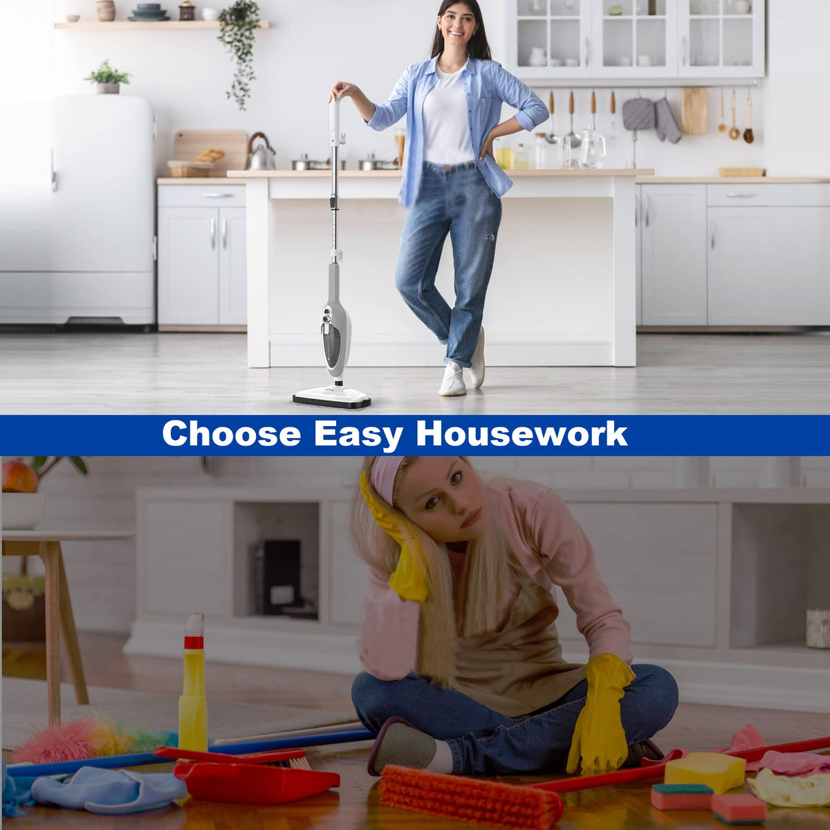 10-in-1 Handheld Steam Mop with 11 Accessories T145842