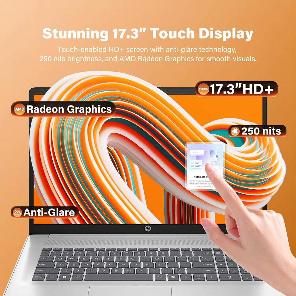 17.3" HD+ Touchscreen Laptop, AMD Ryzen 5, 16GB RAM 1TB SSD, Silver F719