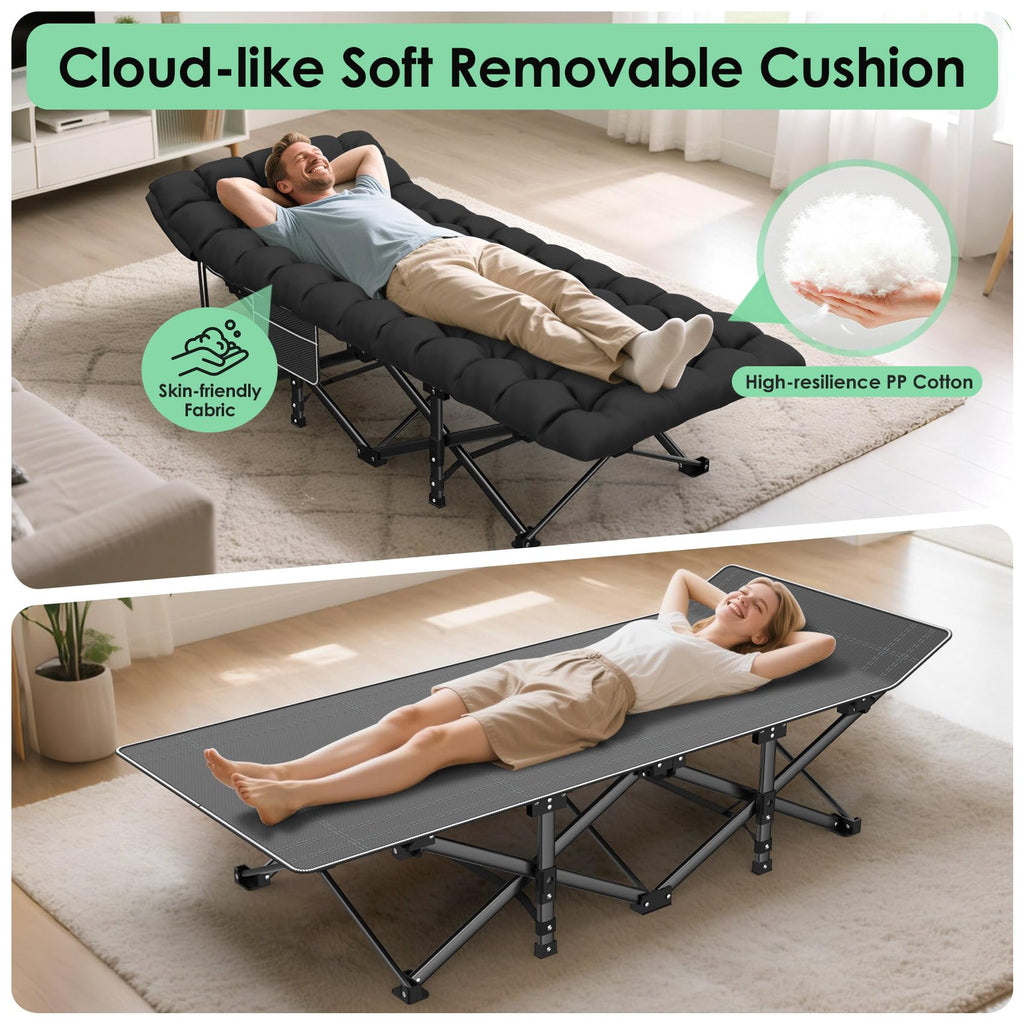 Folding Camp Cot with Cushion R831