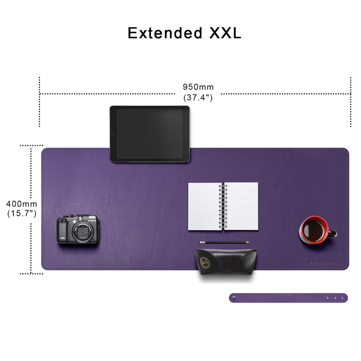 38"x16" Purple PU Leather Desk Pad S5459