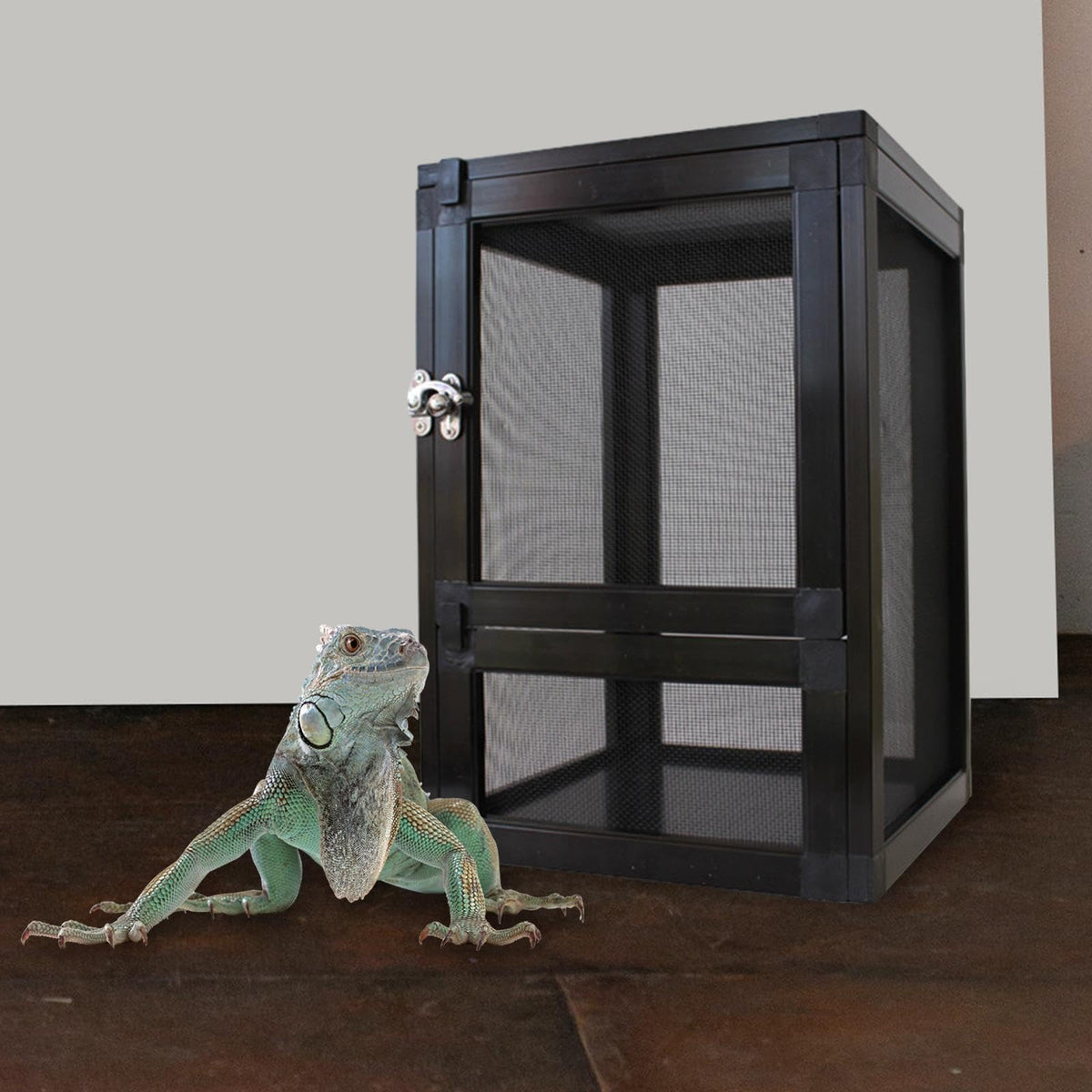 Black Aluminum Alloy Mesh Screen Habitat Cage L2684