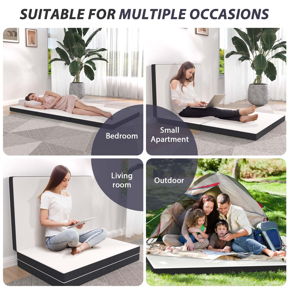 3 Inch Twin XL Tri Fold Memory Foam Mattress W918
