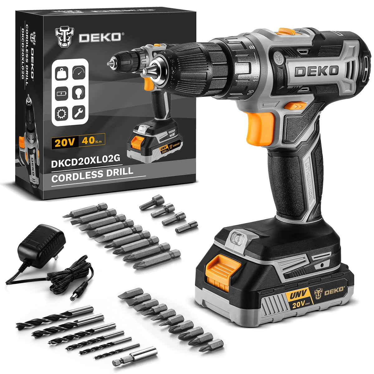 Cordless Drill 20V with Battery and Charger S90182