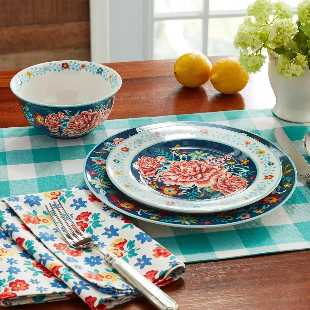 12-Piece Floral Stoneware Dinnerware Set K1748