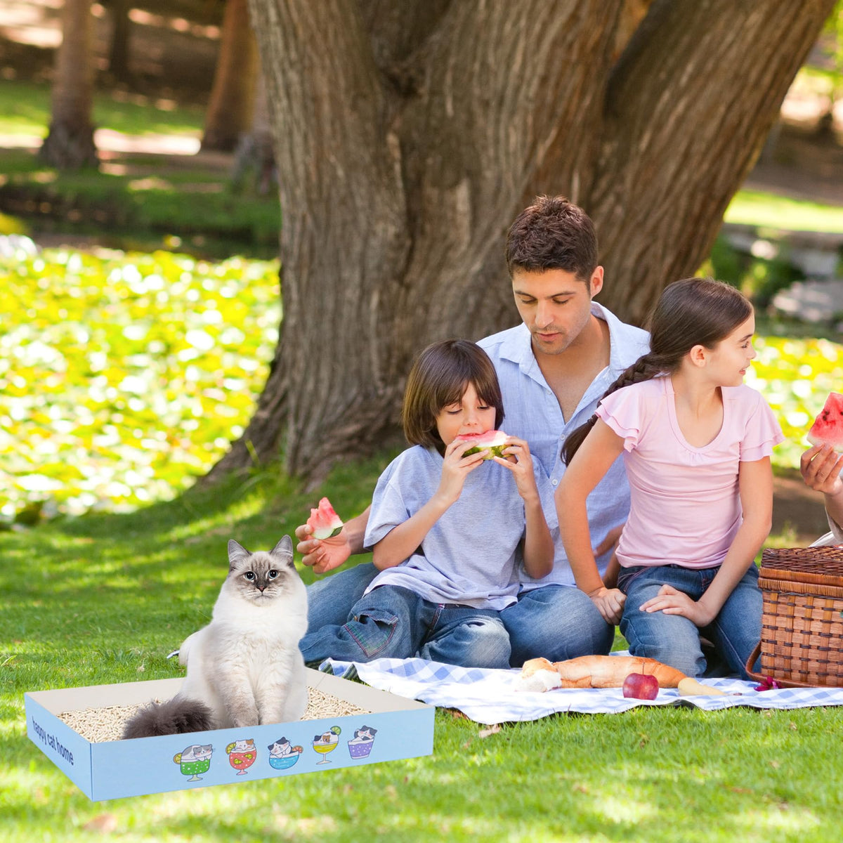 32 Pack Disposable Cat Litter Box with 6 Scoops O5586