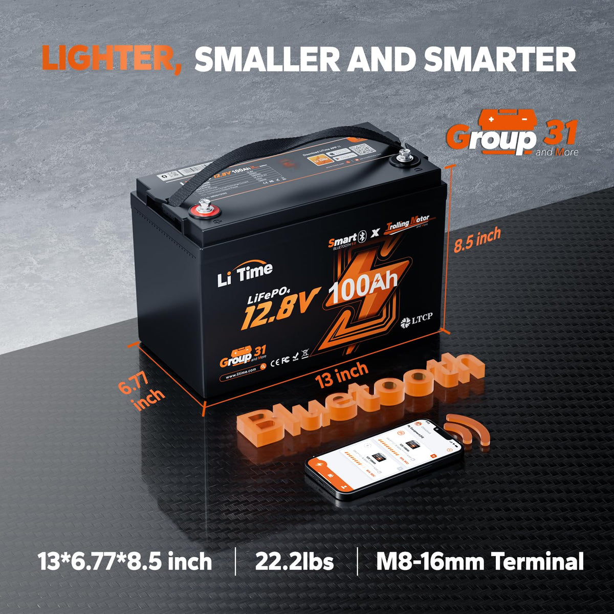 12V 100Ah LiFePO4 Battery with Charger K1287