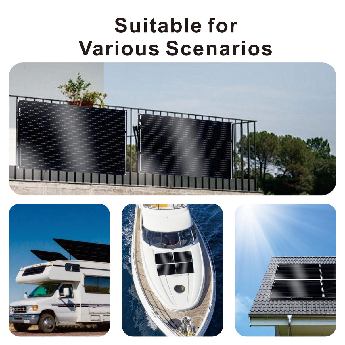 200W Flexible Solar Panel Kit 12V Mono 30A PWM Controller F326