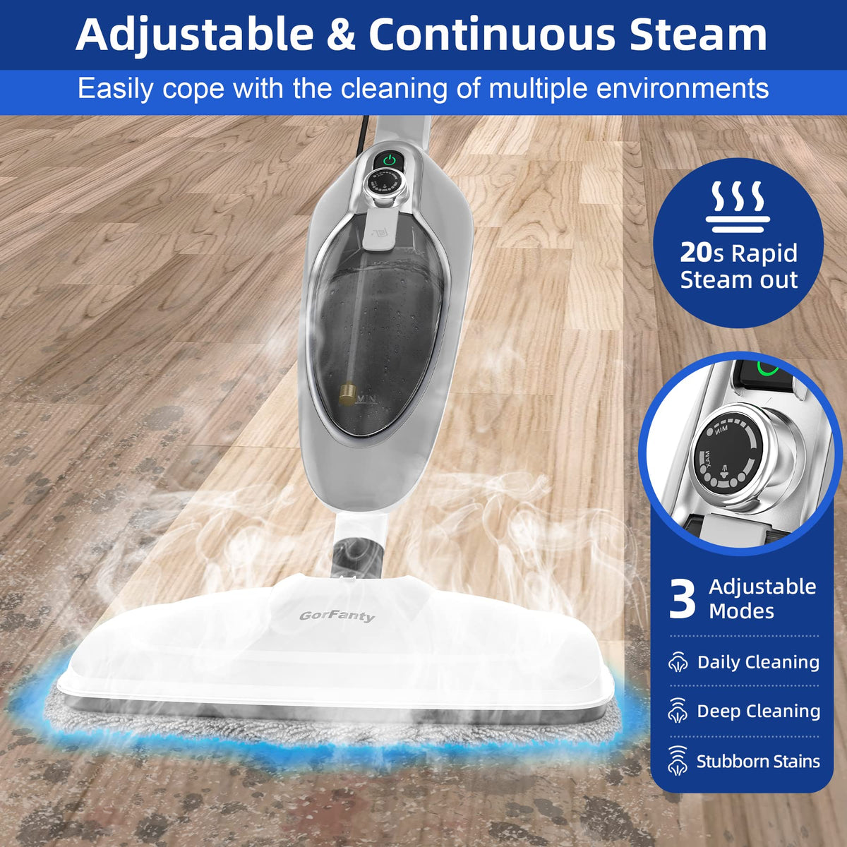 10-in-1 Handheld Steam Mop with 11 Accessories T145842