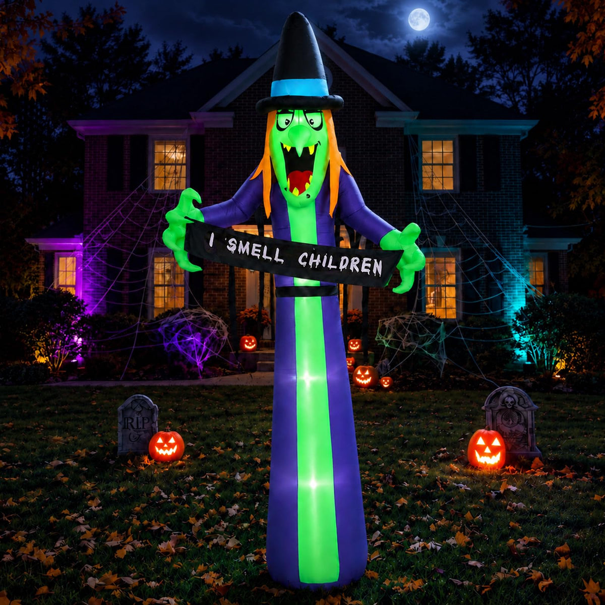 8FT LED Inflatable Witch Yard Decor N9280
