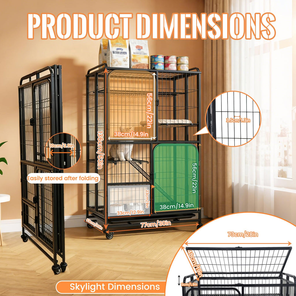 Collapsible Metal Wire Cat Cage R134
