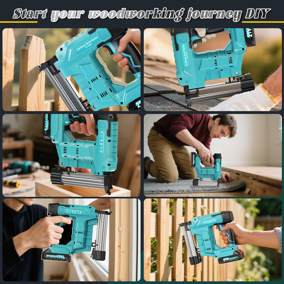 Cordless 2-in-1 21V Electric Nail Gun with Battery C5529