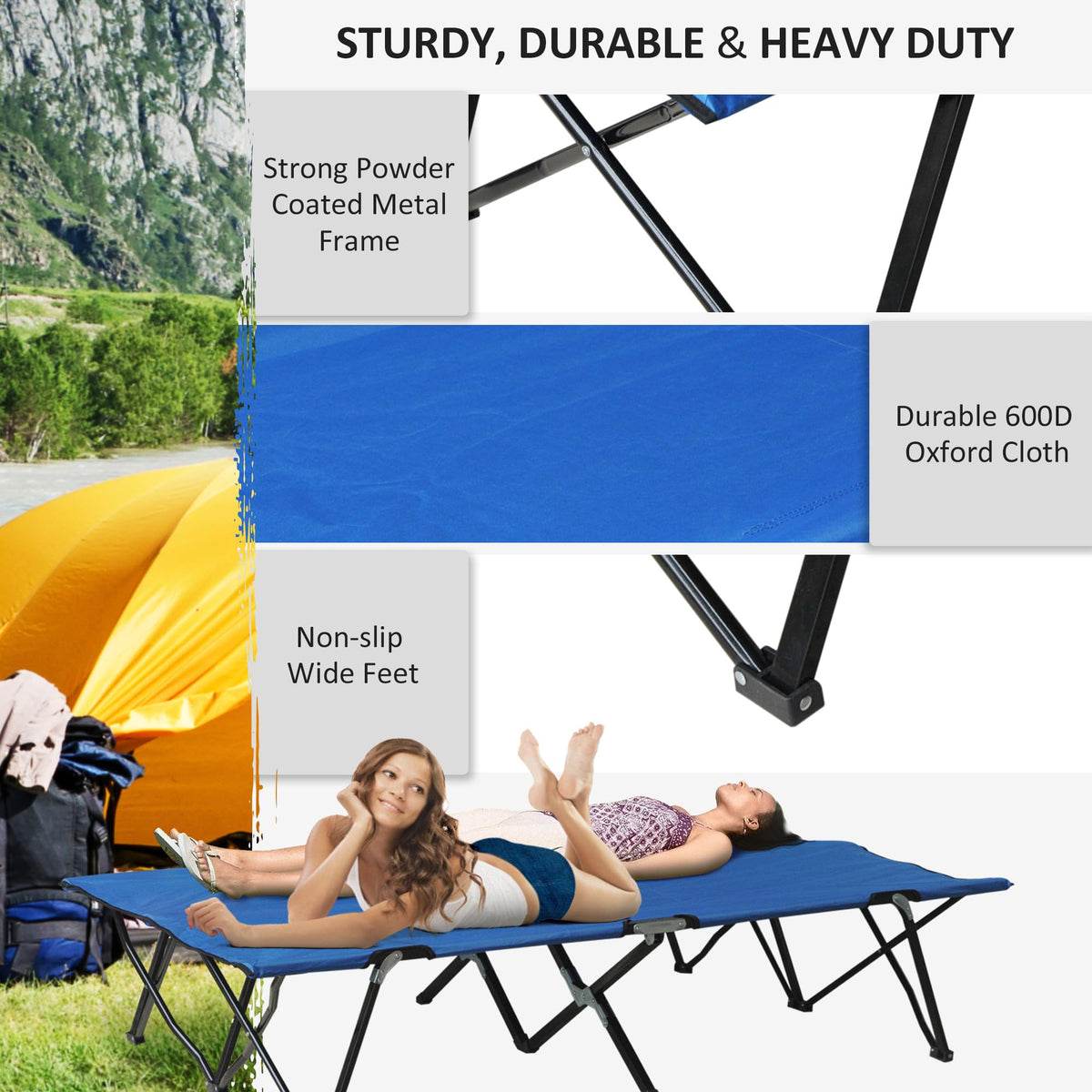 2 Person Folding Camping Cot with Carry Bag K269092