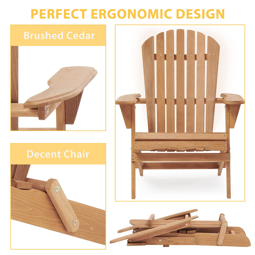 Cedar Folding Adirondack Chair Set of 2 J2496