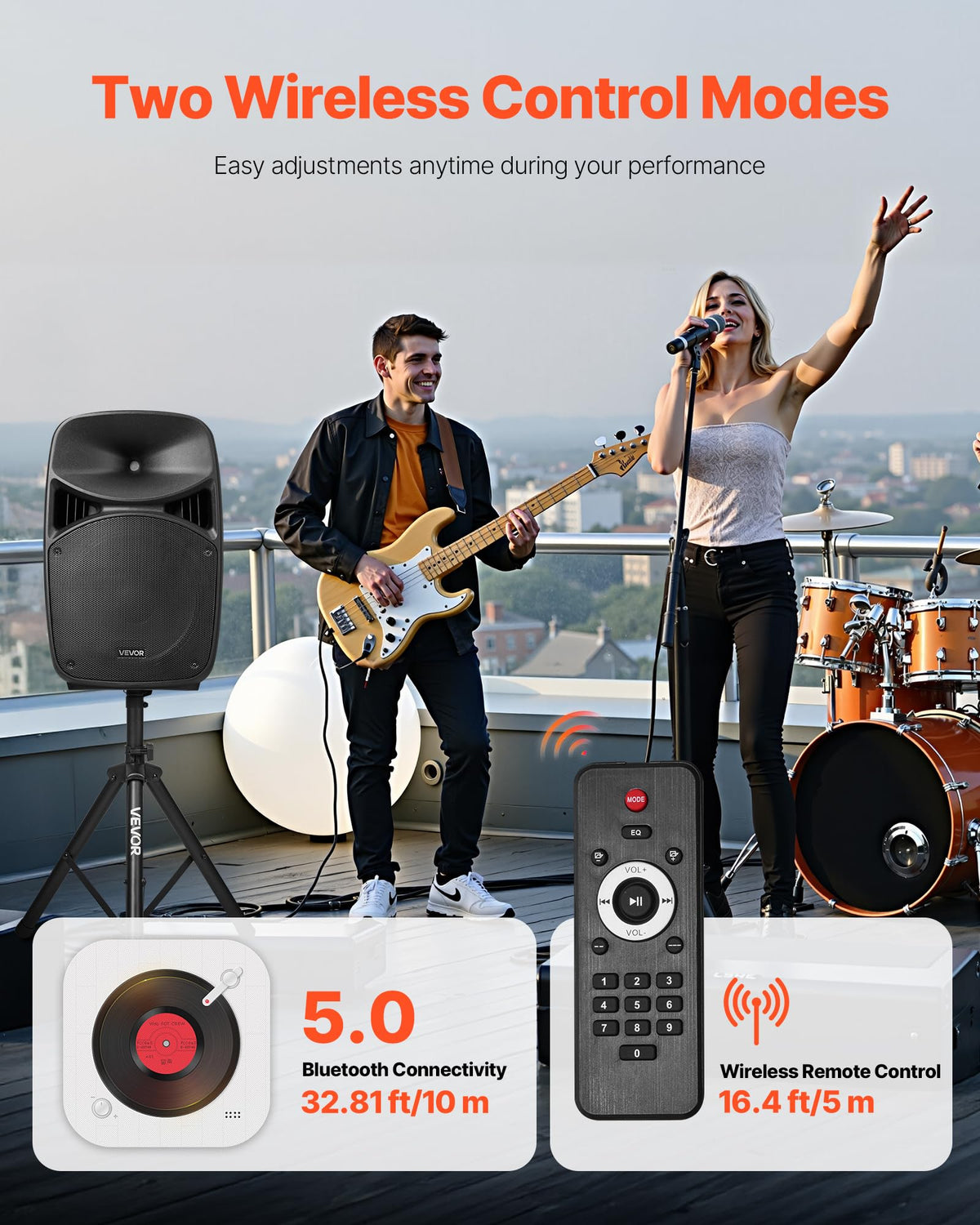 Portable PA System with Dual Speakers and Microphone Q228097