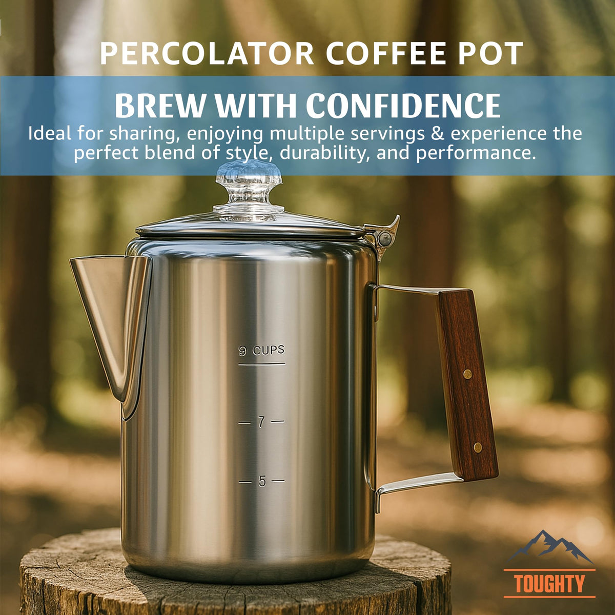 9 Cup Silver Stovetop Coffee Percolator L498392