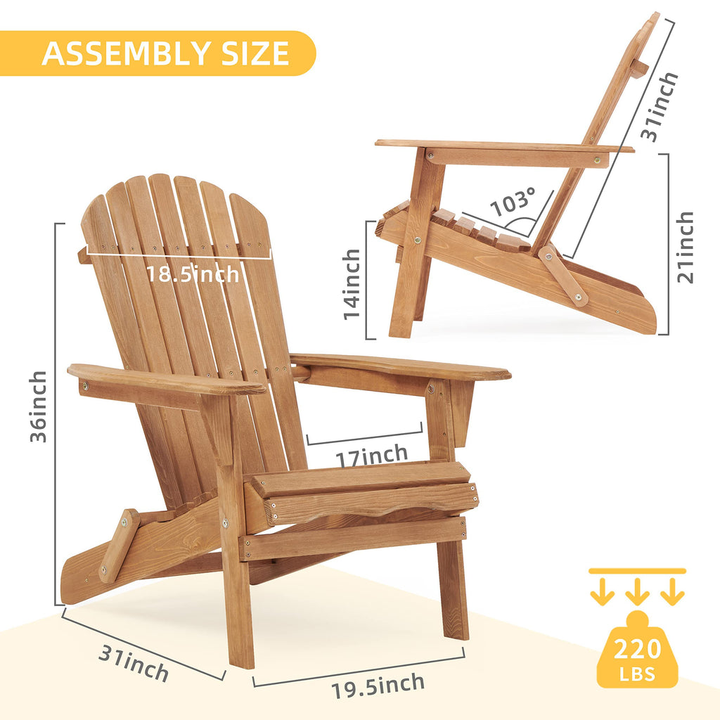 Cedar Folding Adirondack Chair Set of 2 J2496