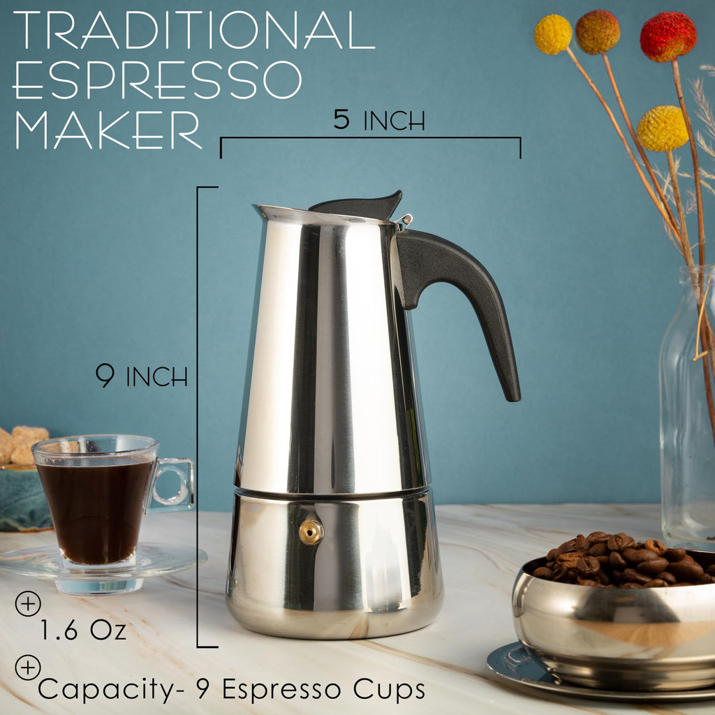 9 Cup Stainless Steel Moka Pot U609282