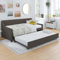Grey Linen Twin over Twin Upholstered Daybed and Trundle Y832