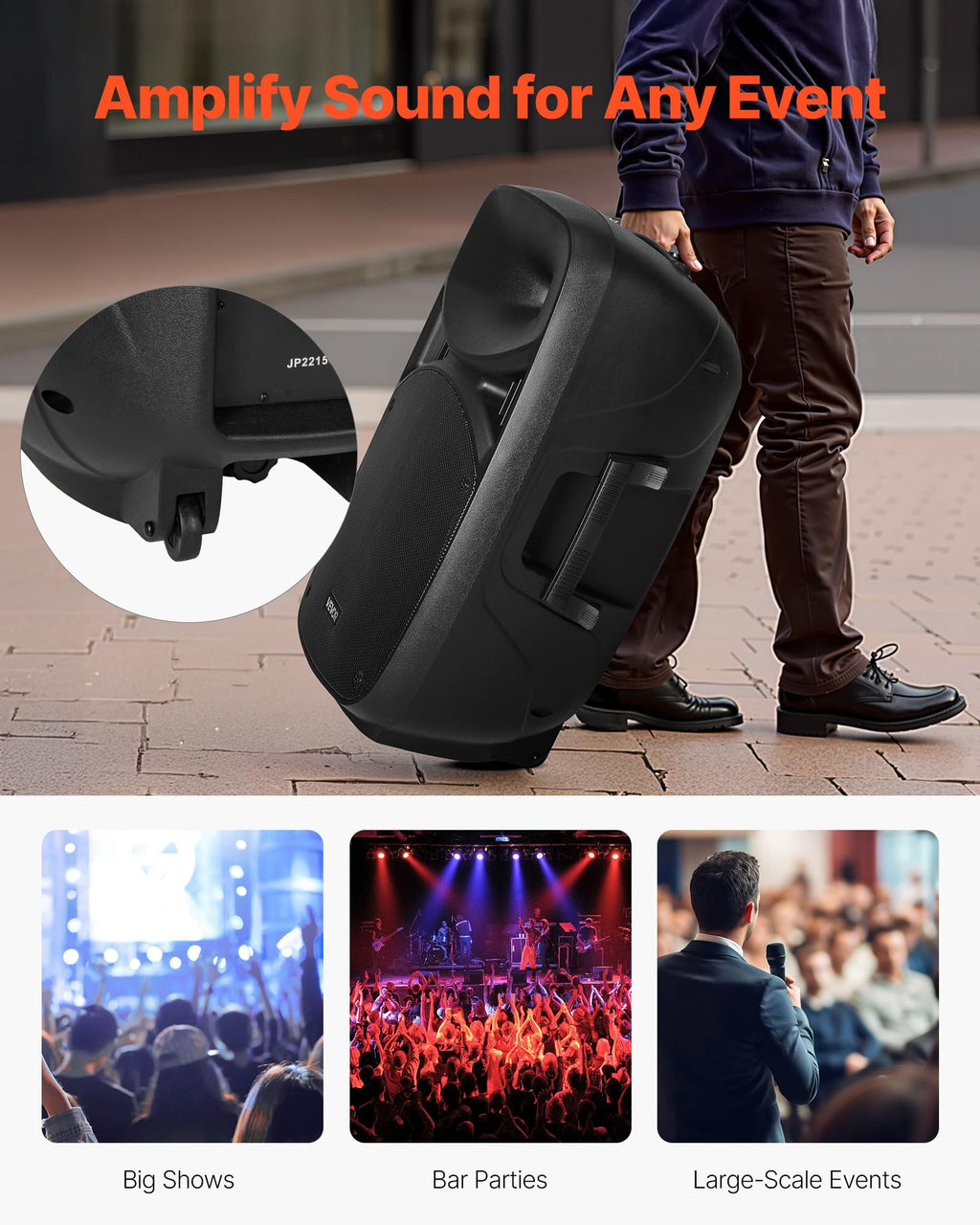 Portable PA System with Dual Speakers and Microphone Q228097