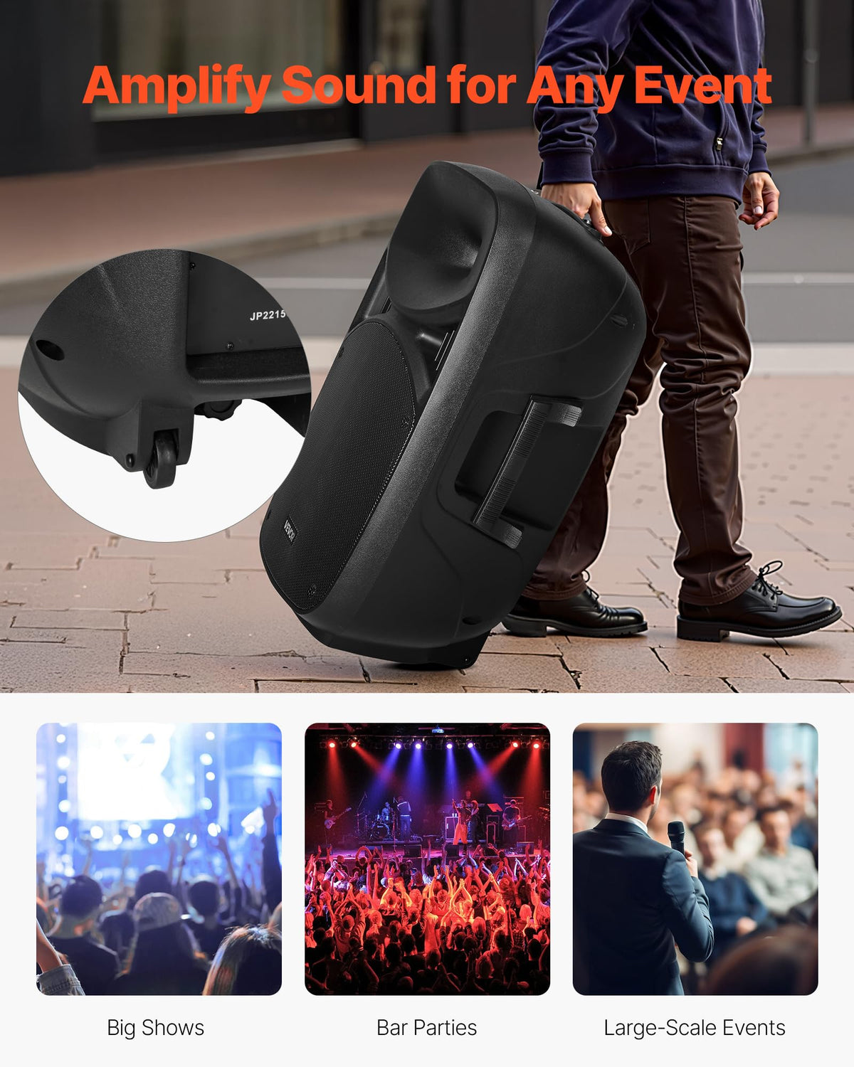 Portable PA System with Dual Speakers and Microphone Q228097