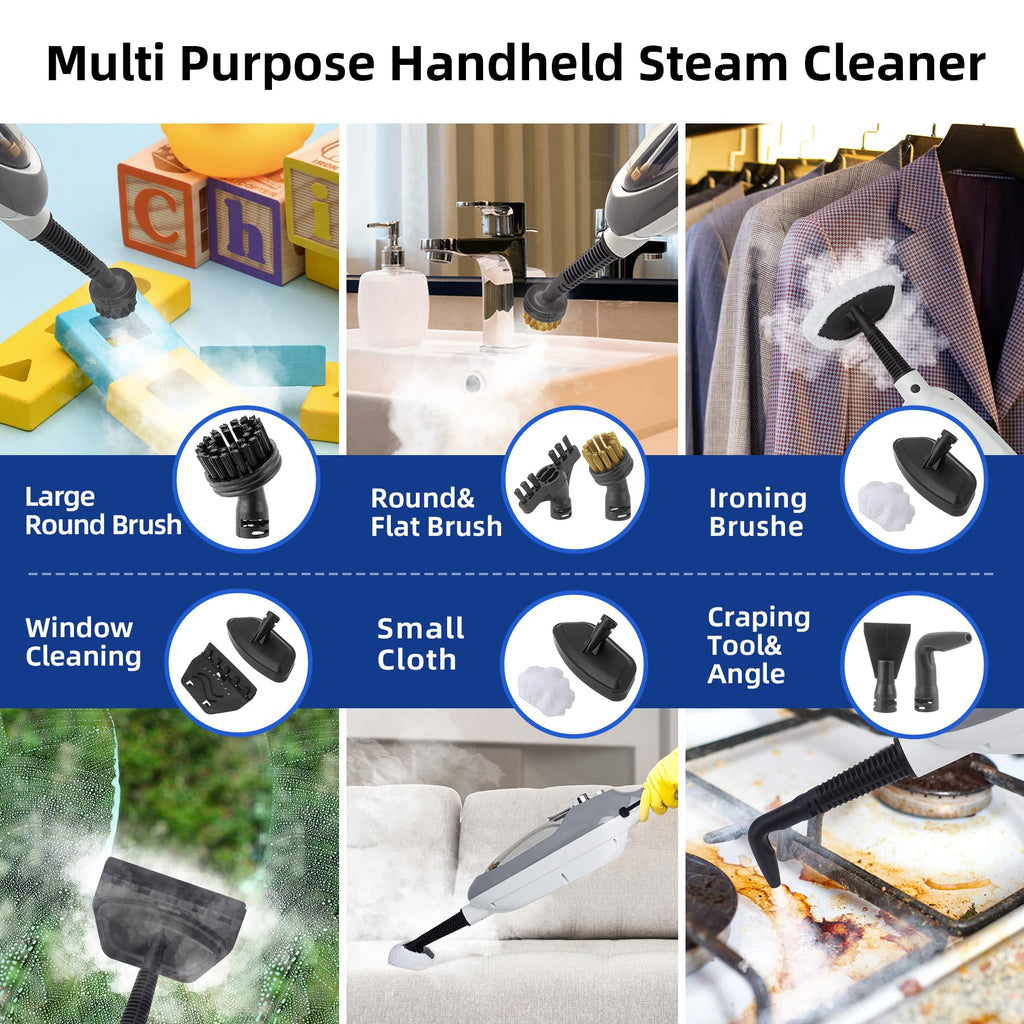 10-in-1 Handheld Steam Mop with 11 Accessories T145842