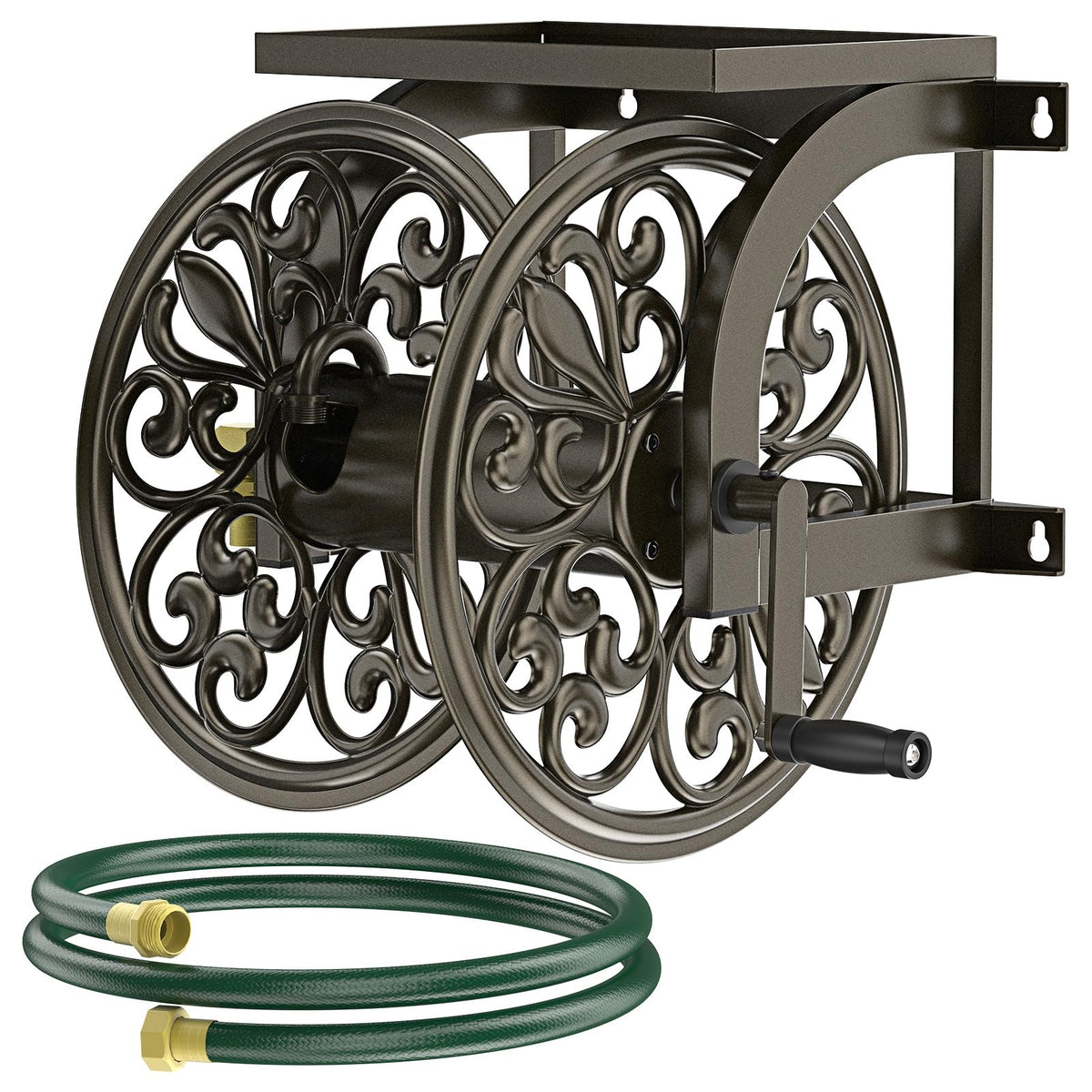 Wall Mount Garden Hose Reel, Holds 200-Feet of 5/8-Inch Hose P685166