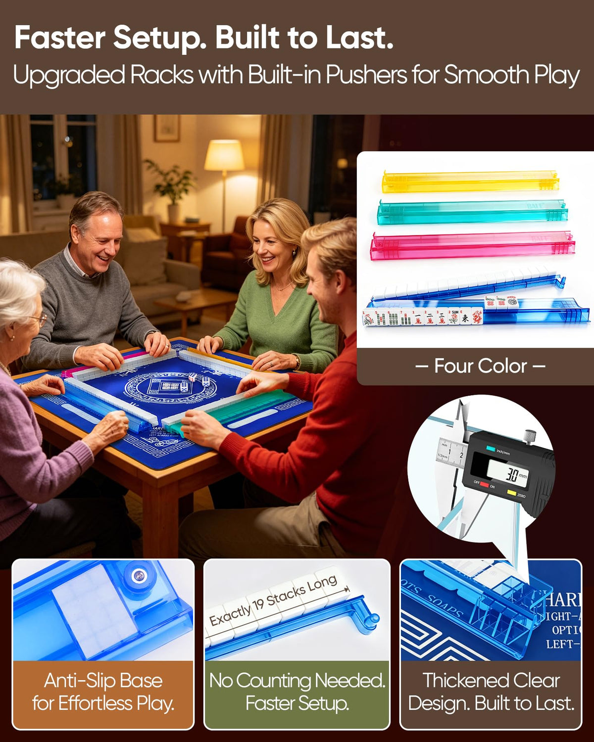 American Mahjong Tile Set with Game Accessories Q8426