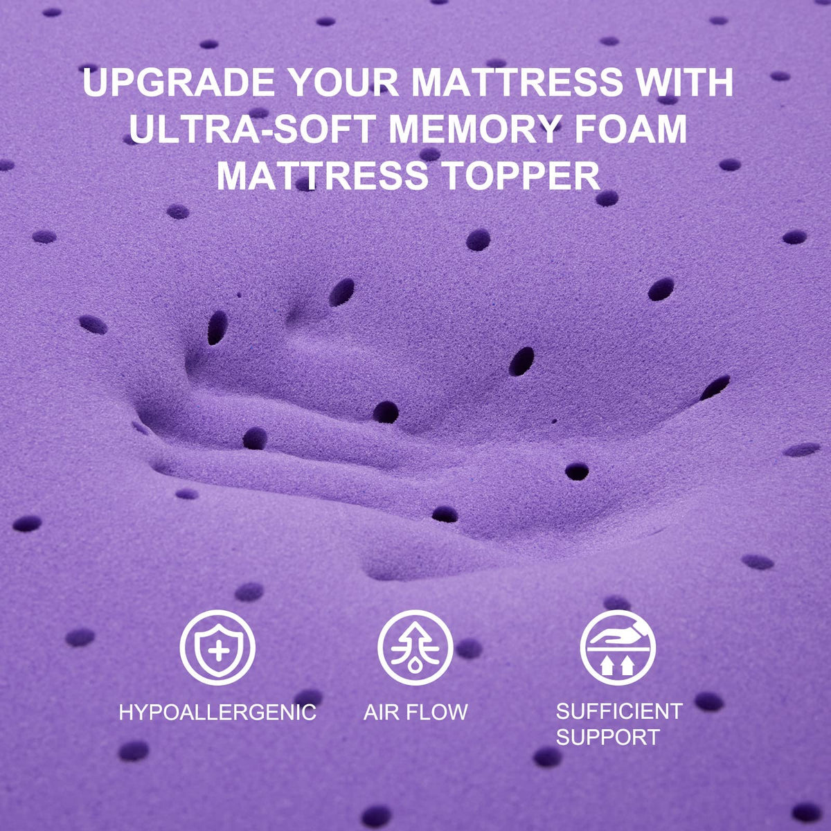 3 Inch Gel Memory Foam Mattress Topper Twin Size W19050