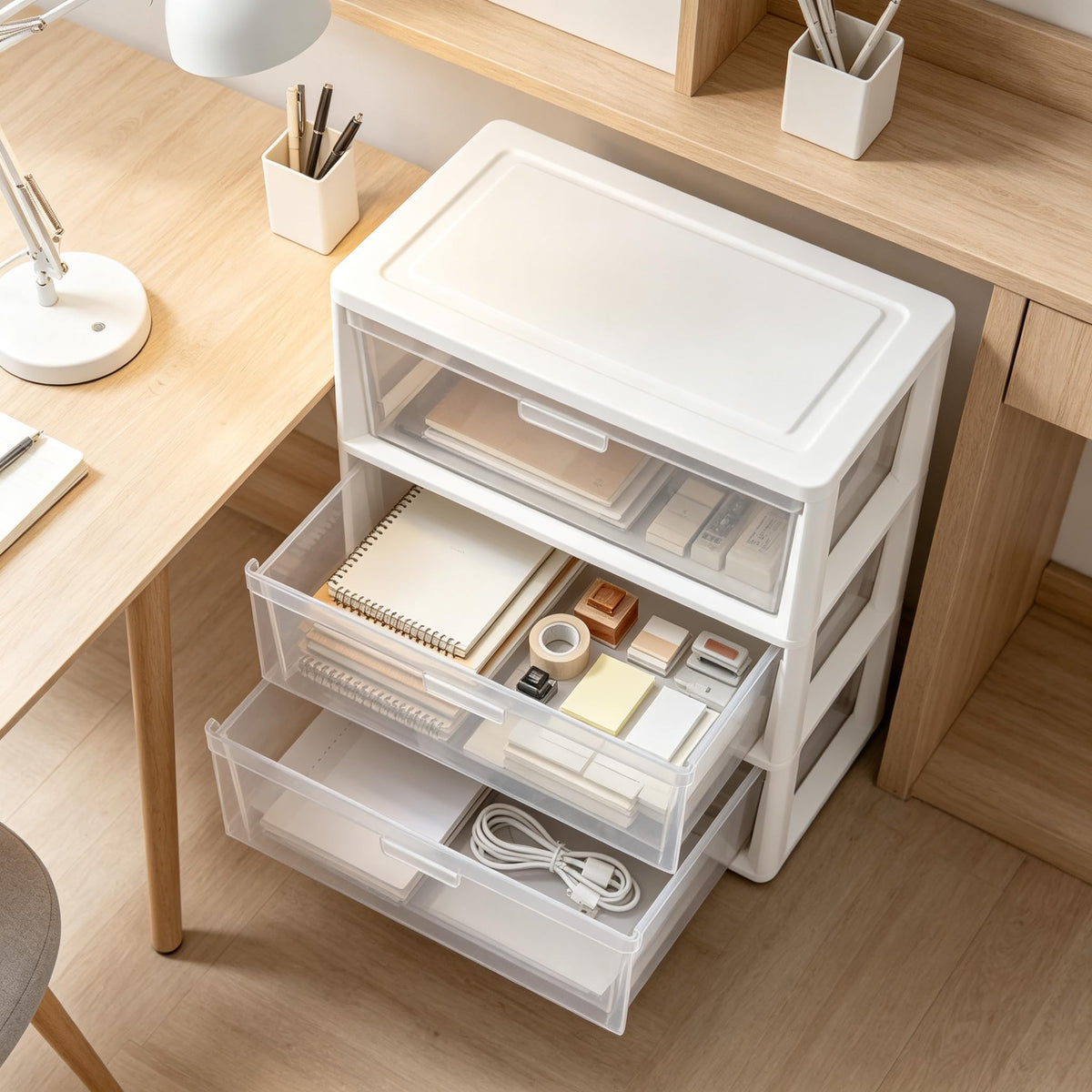 White 3 Drawer Plastic Storage Unit Z3189