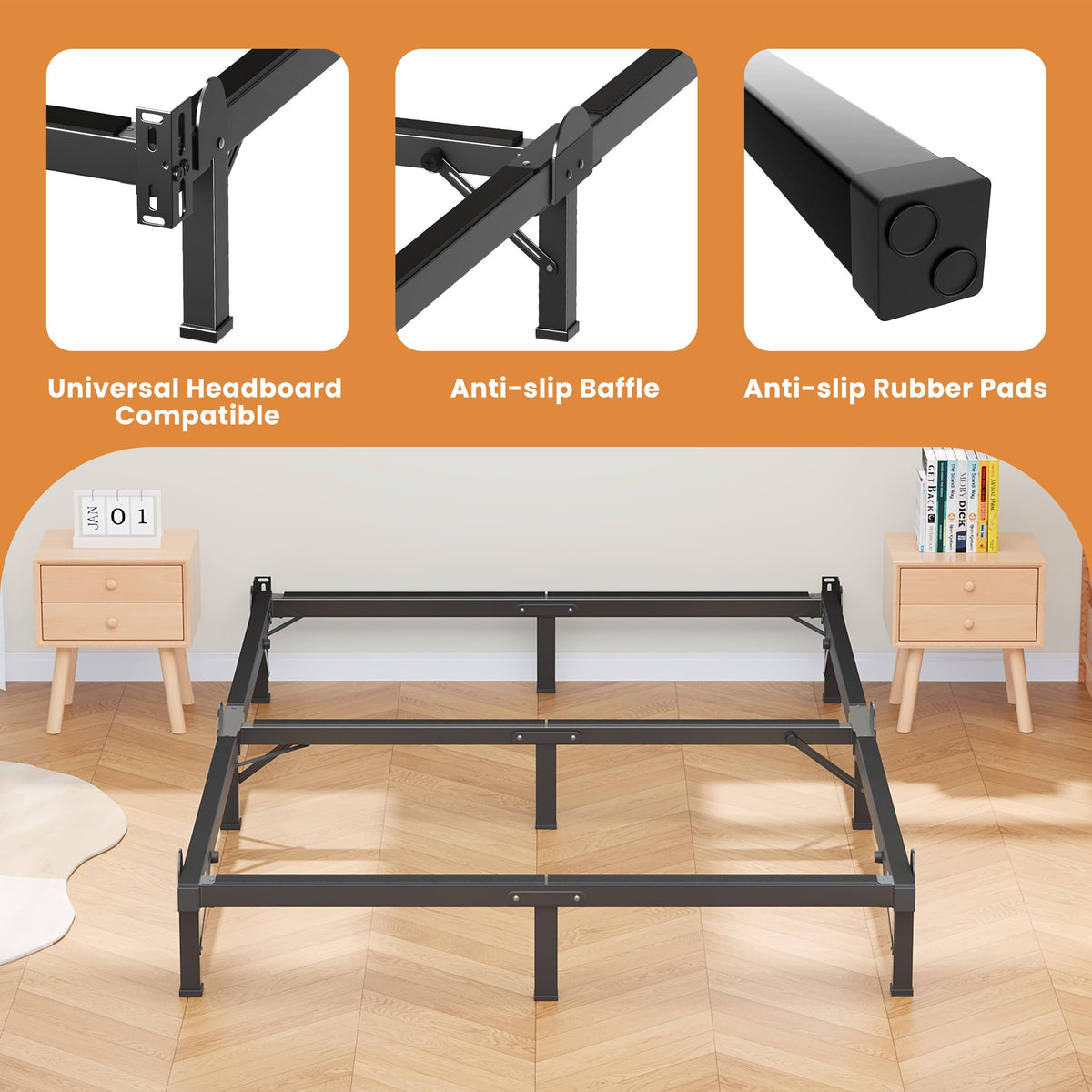 Queen 8 Inches Metal Bed Frame Z666655
