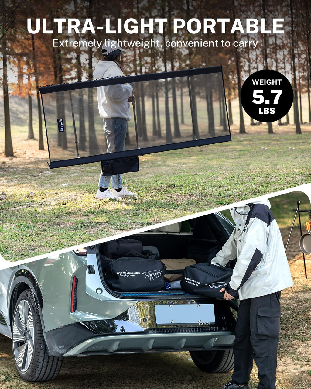 31.5" Wide Ultralight Portable Folding Mesh Camping Cot P866408