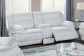 Light Gray Corduroy Loveseat Recliner with Console Drawer I867042