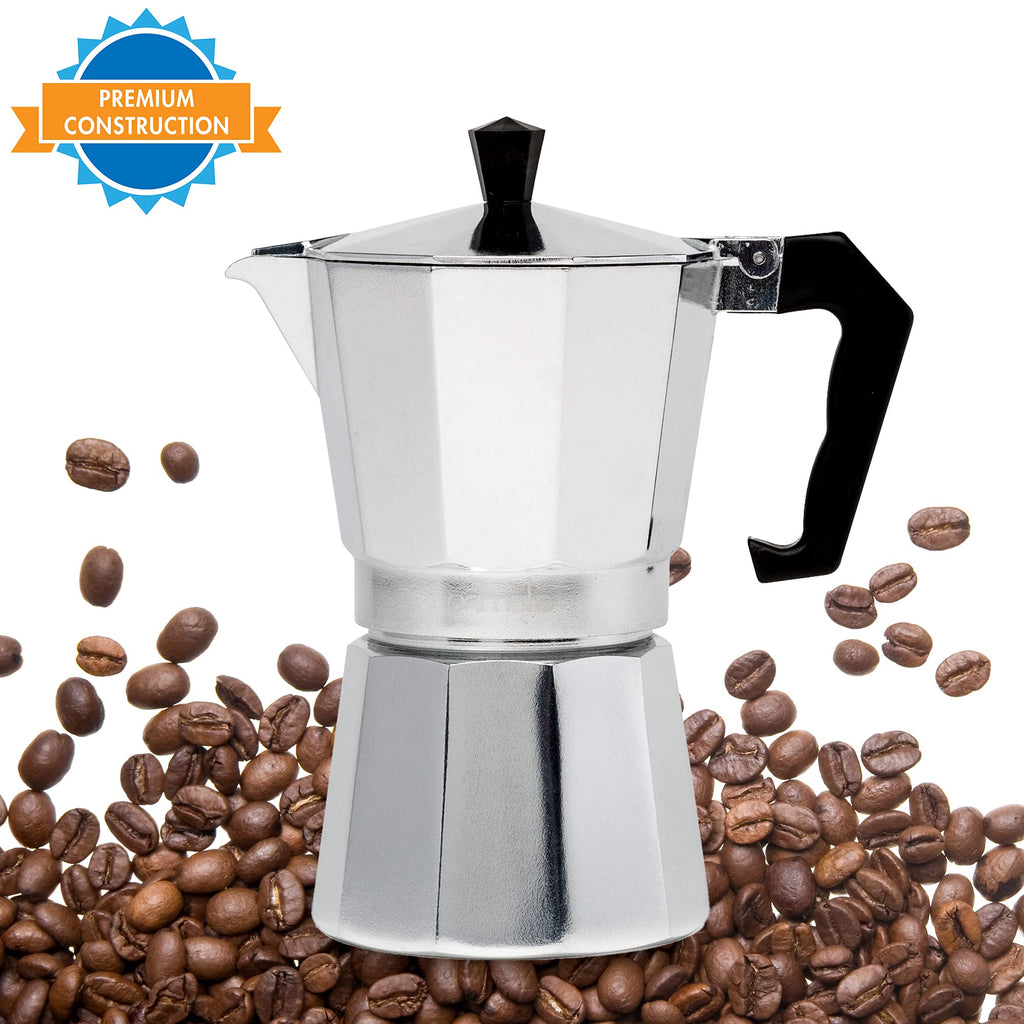 Stovetop Espresso and Coffee Maker, 6 Espresso Cups, Silver K4814