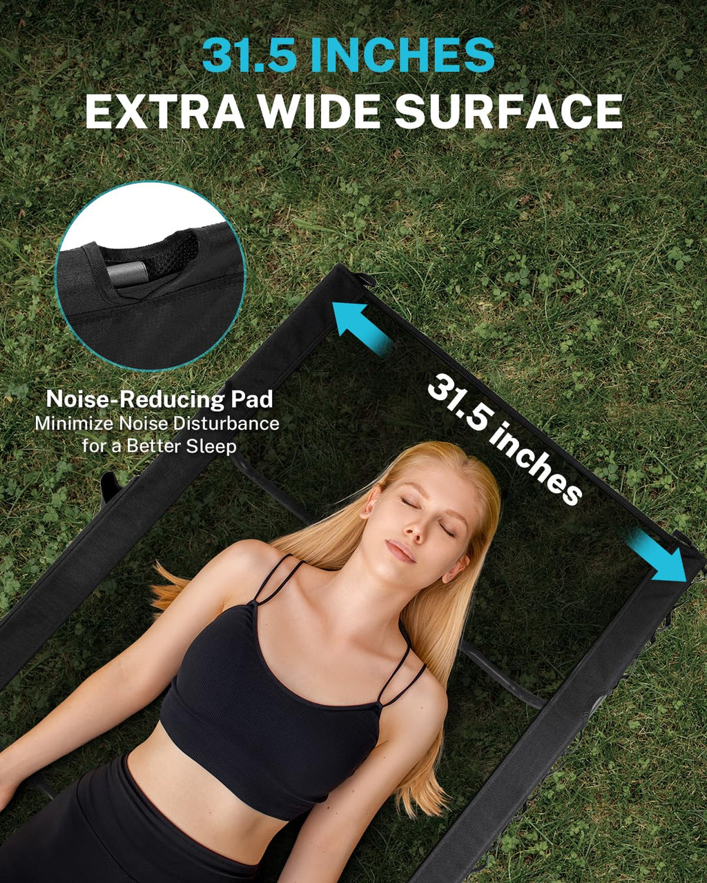 31.5" Wide Ultralight Portable Folding Mesh Camping Cot P866408