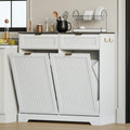 White Double Tilt Out Trash Can Cabinet I6409