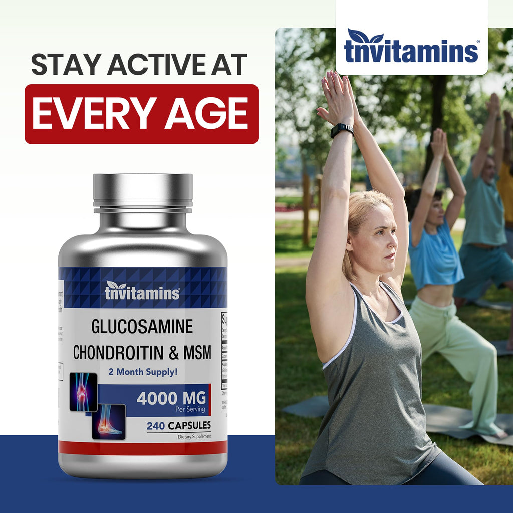 Glucosamine Chondroitin MSM 240 Capsules 4,000 mg Joint Support Supplement F976399