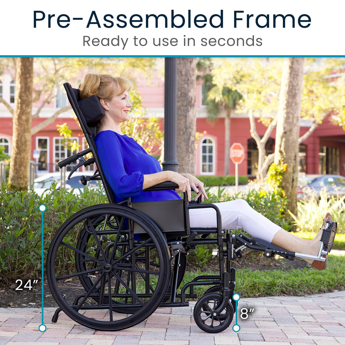 Reclining Wheelchair with Elevating Leg Rests N3427