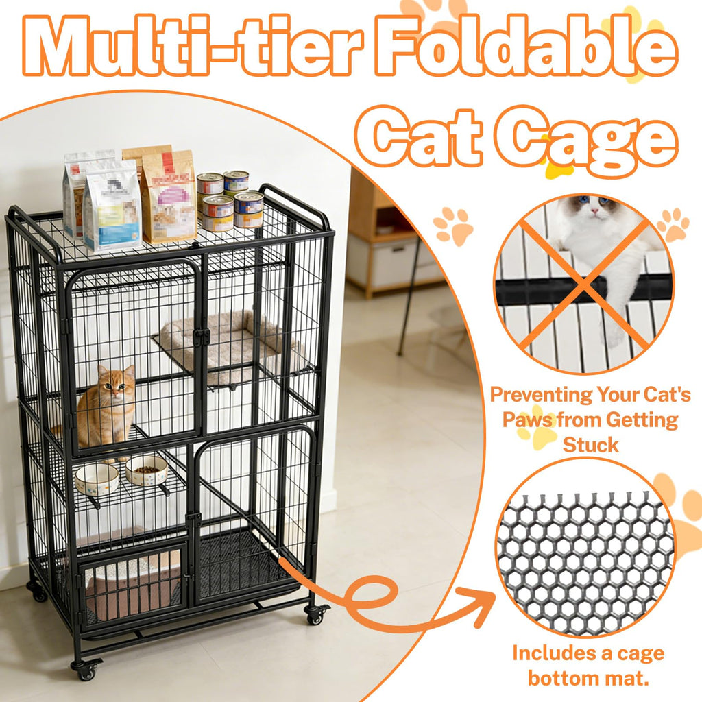 Collapsible Metal Wire Cat Cage R134