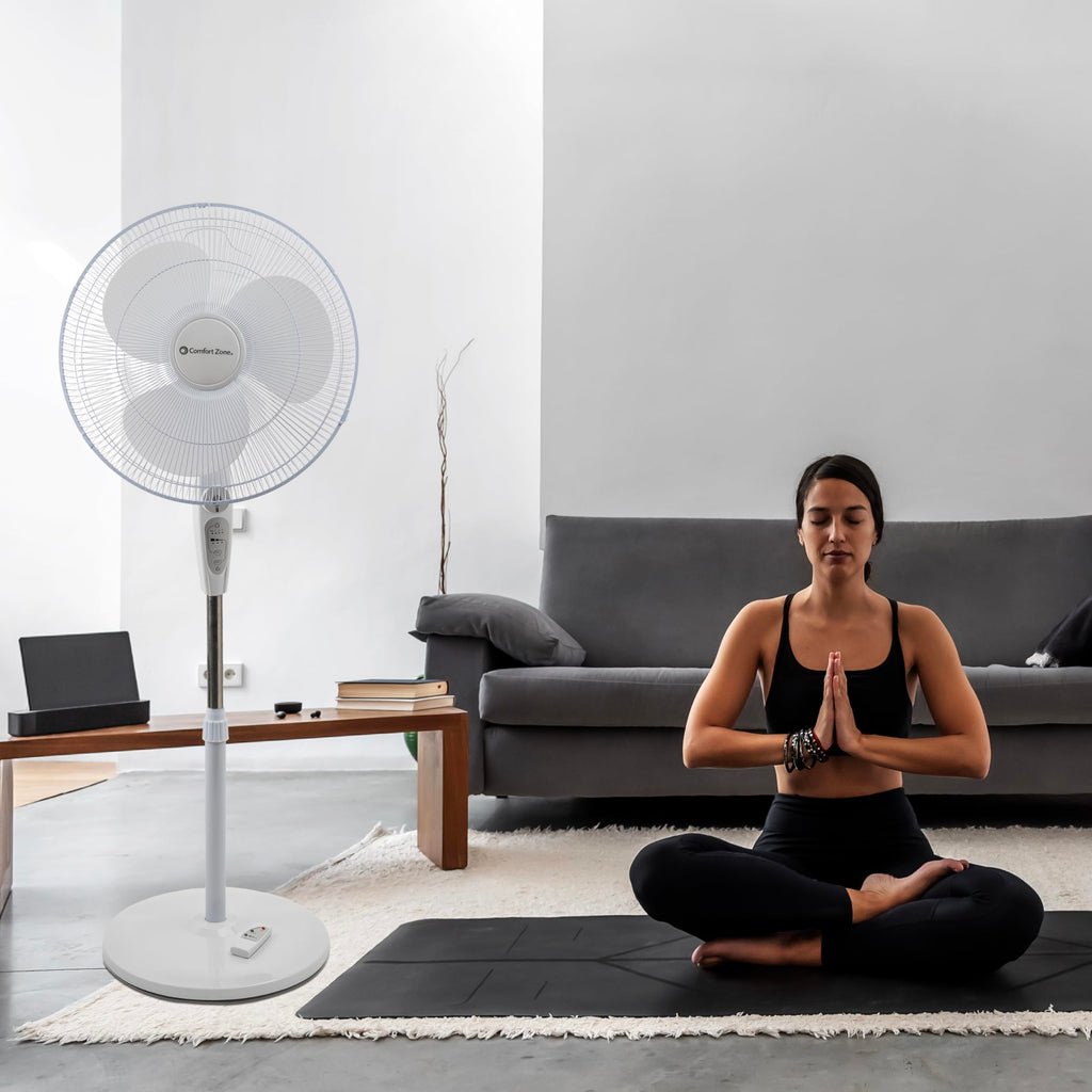 18-Inch Oscillating Pedestal Fan with Remote Control F366
