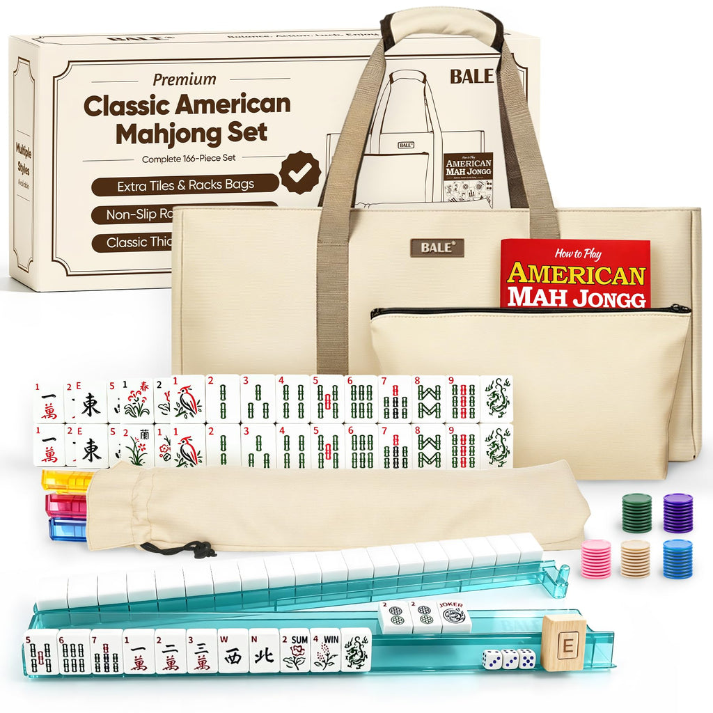 American Mahjong Tile Set with Game Accessories Q8426