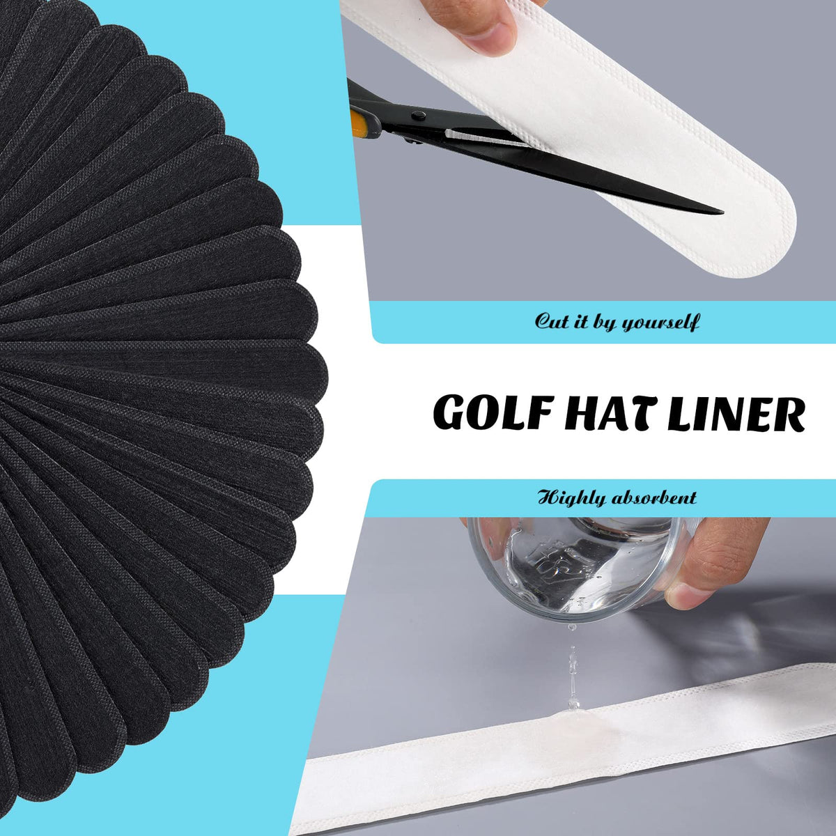 30 Pcs Disposable Hat Sweat Liner H6881
