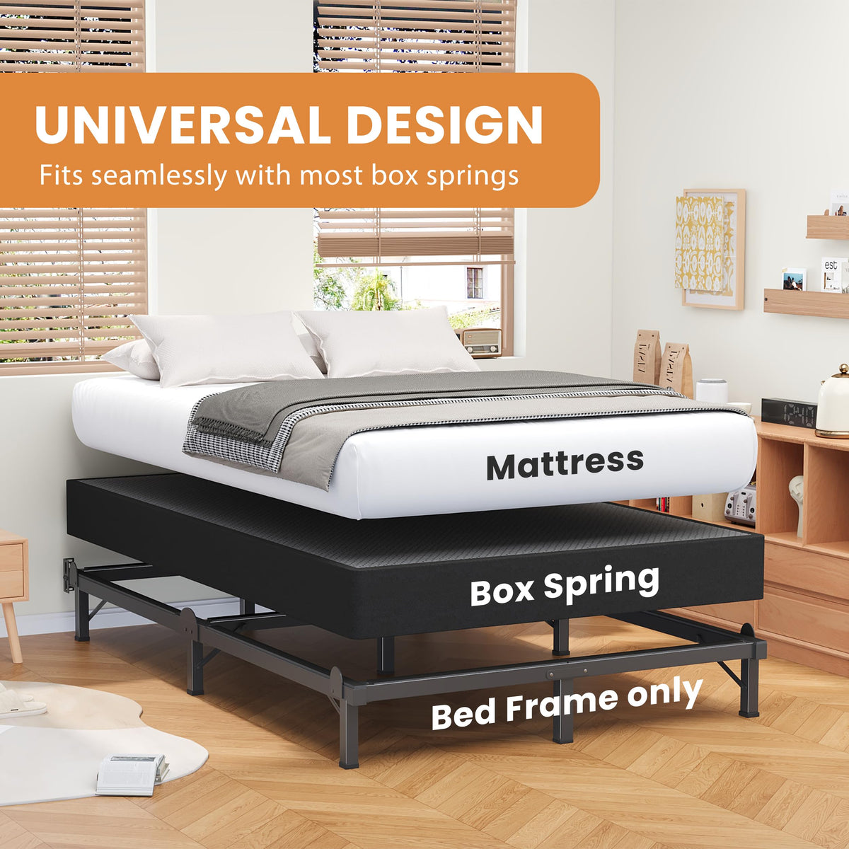 Queen 8 Inches Metal Bed Frame Z666655